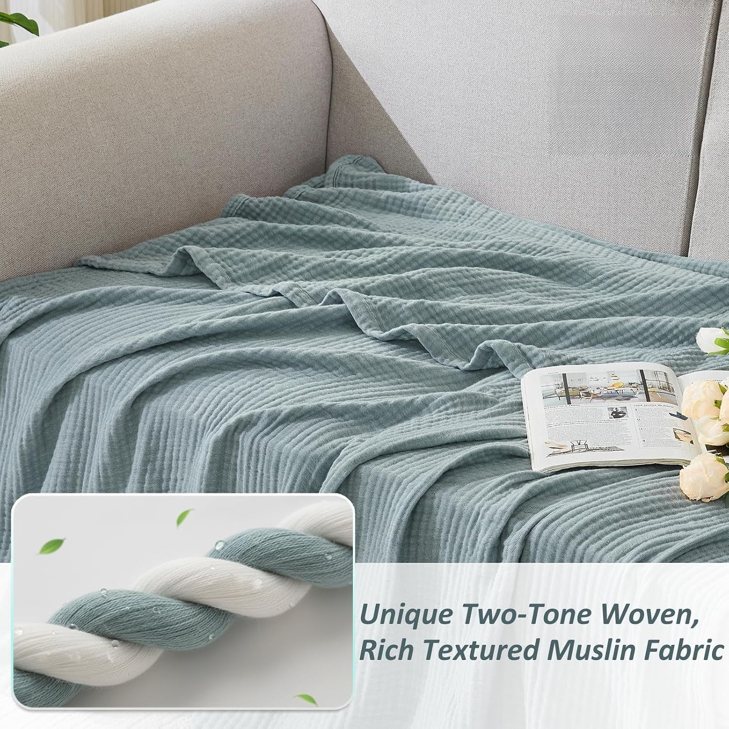 Cotton Muslin Throw Blanket