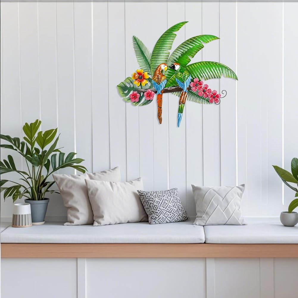 Metal Parrots Wall Decor