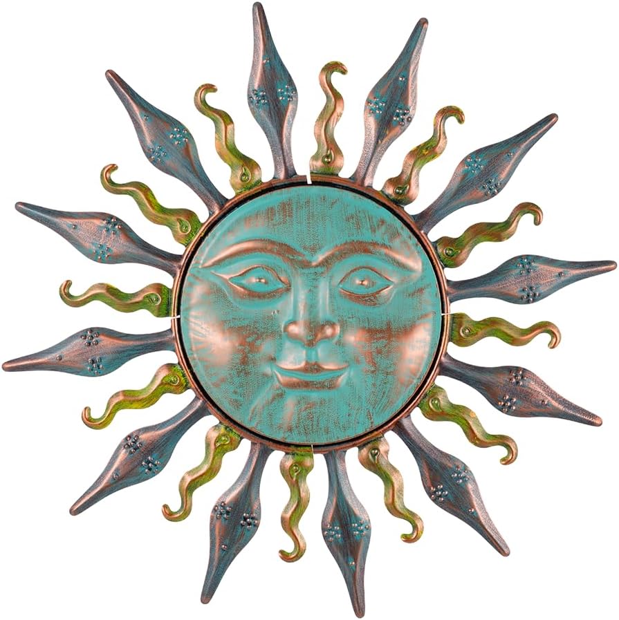 Cyan Sun Metal Wall Decor