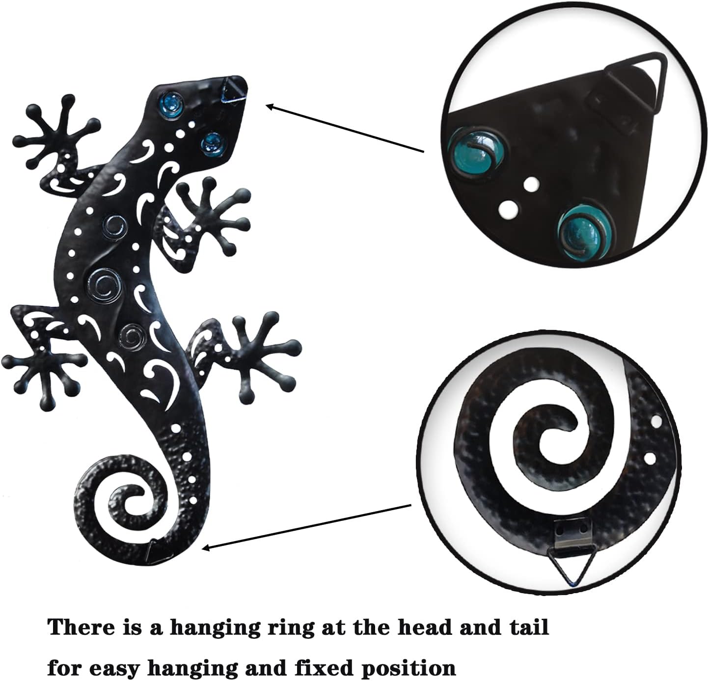 Metal Gecko Wall Decor 3 Pack