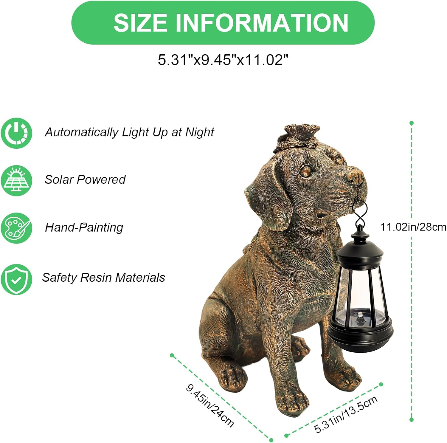 Solar Dog Garden Statue