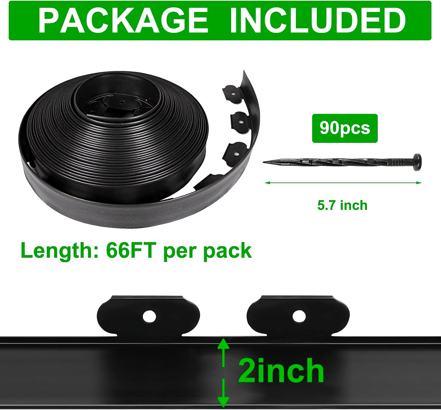 66FT Plastic Garden Edging Kit