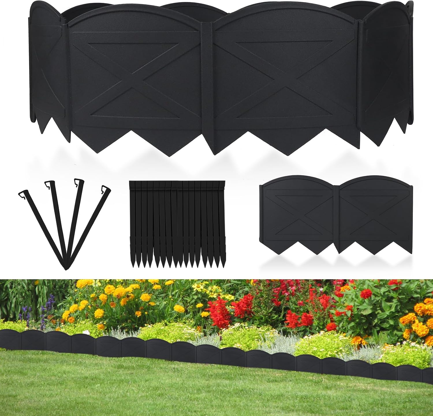 20Pcs 20FT Plastic Garden Edging