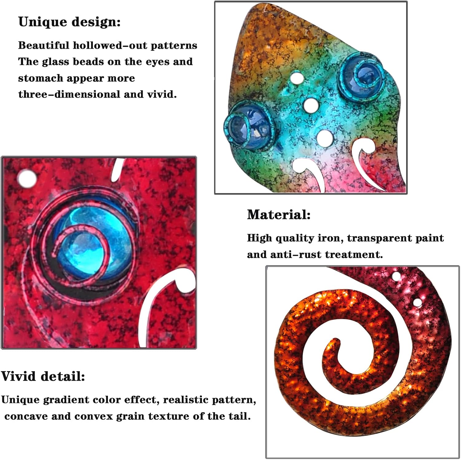 Metal Gecko Wall Decor 3 Pack