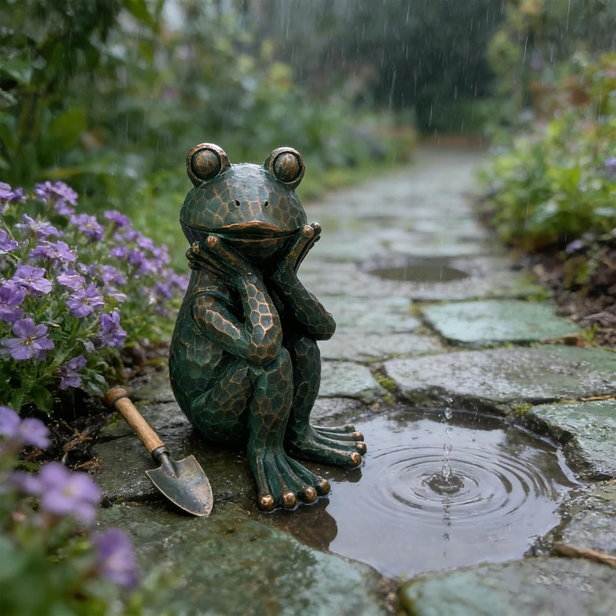 Meditation Frog Garden Statue