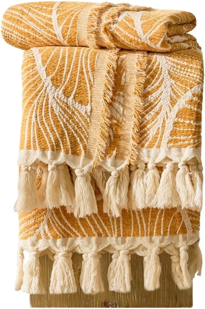 Chenille Tassel Throw Blanket