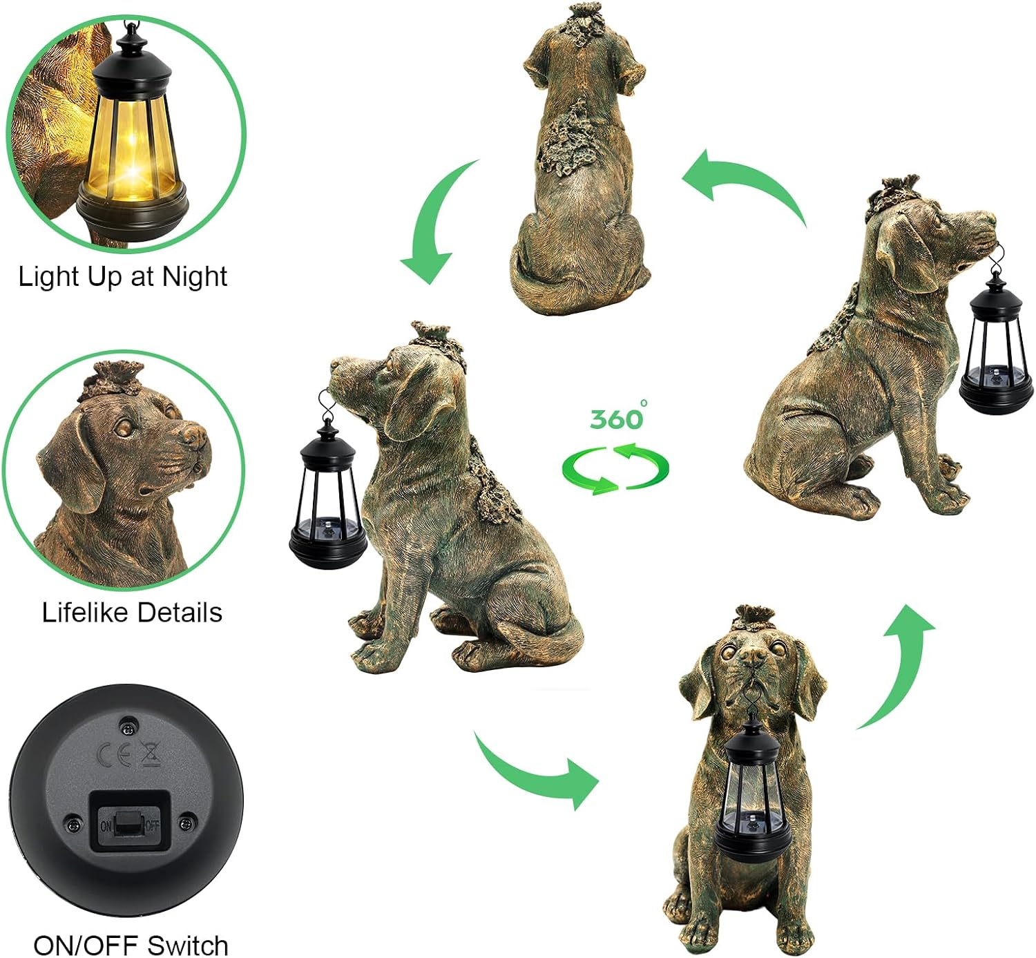 Solar Dog Garden Statue