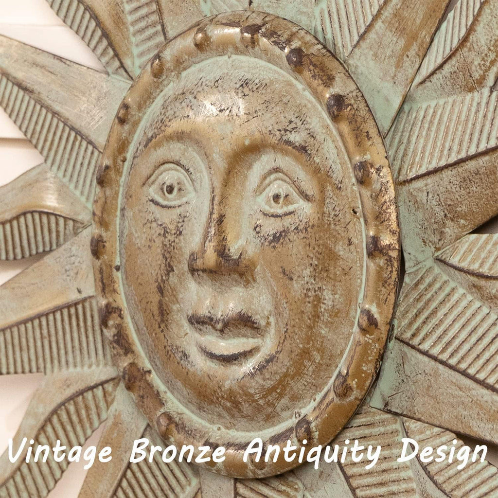 Green Gold Sun Metal Wall Decor