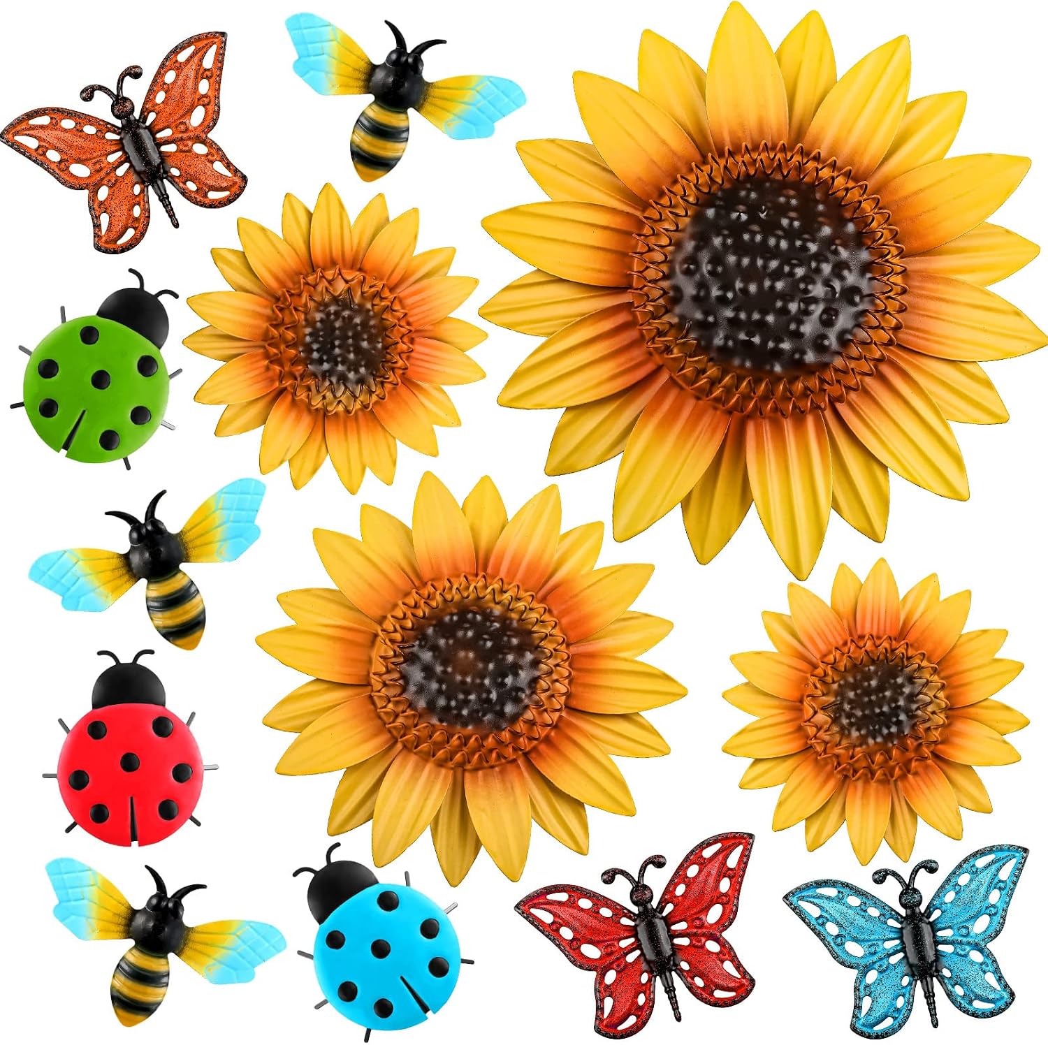 Metal Sunflower Butterfly Wall Decor Set