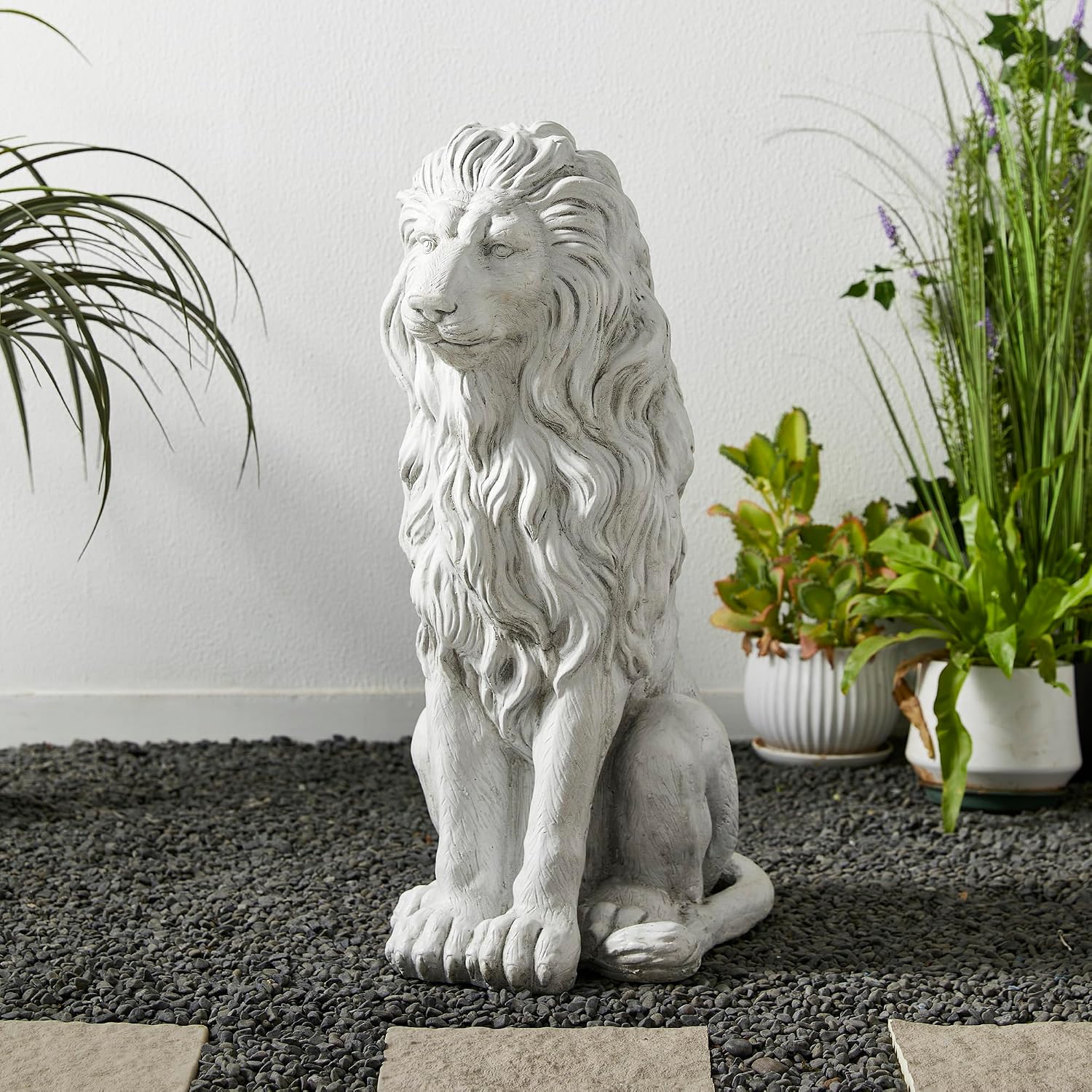 Sitting Lion Garden Statue