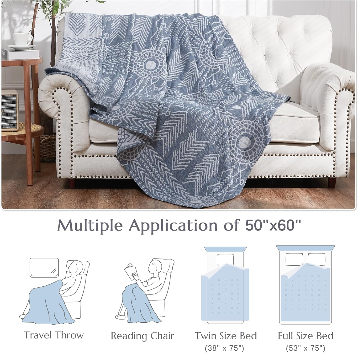 Cotton Muslin Throw Blanket