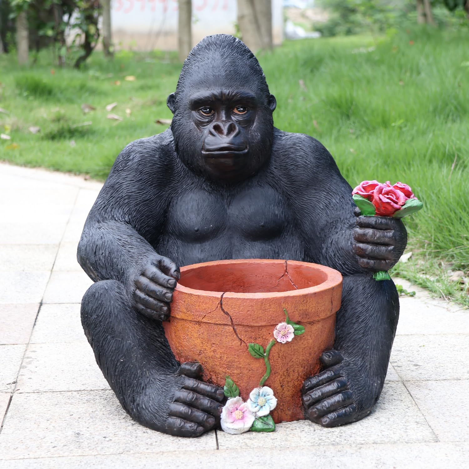 Gorilla Planter Garden Statue
