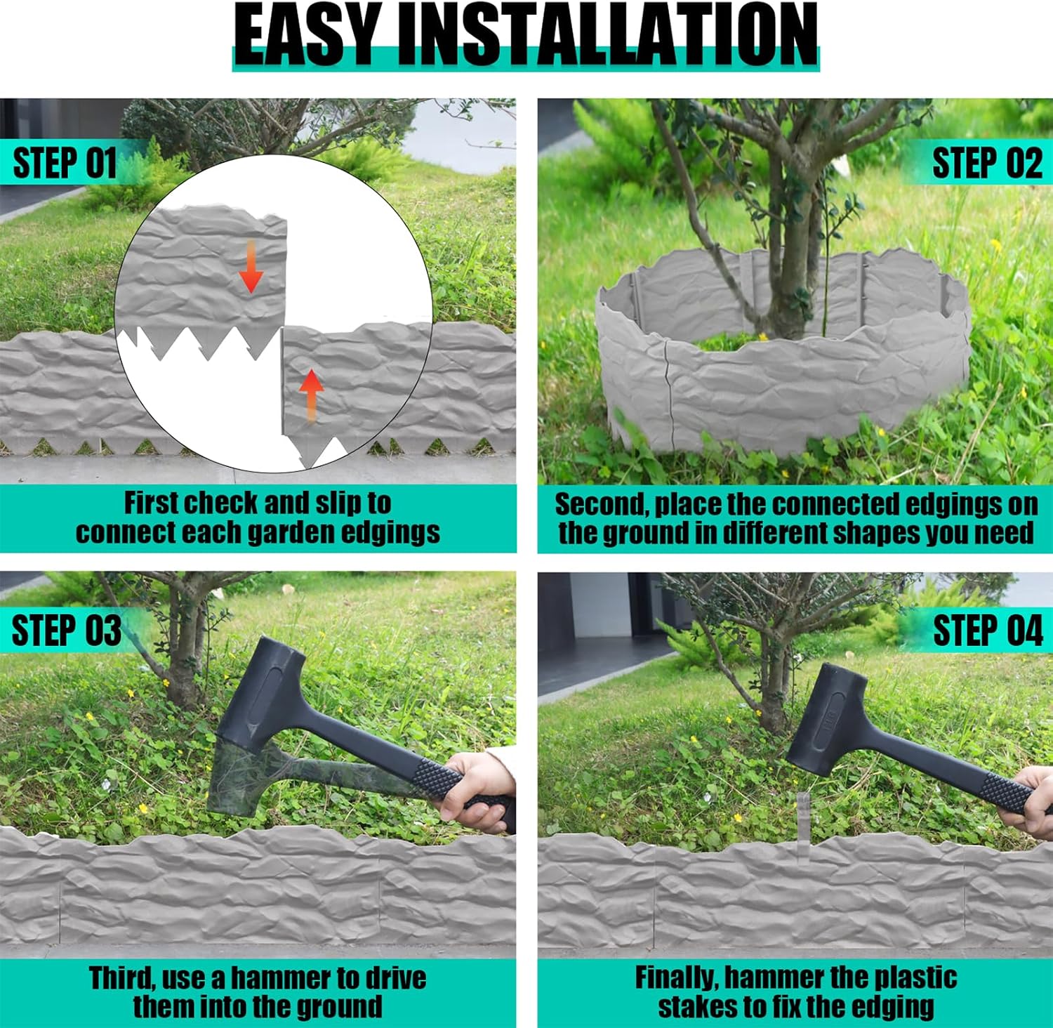 20-Pack Plastic Garden Lawn Edging