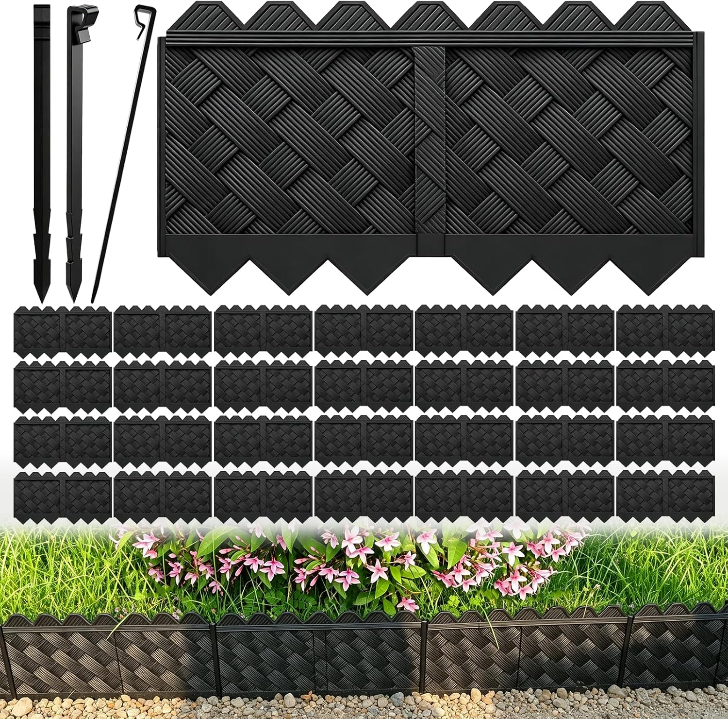 30 Pack Woven Plastic Garden Edging