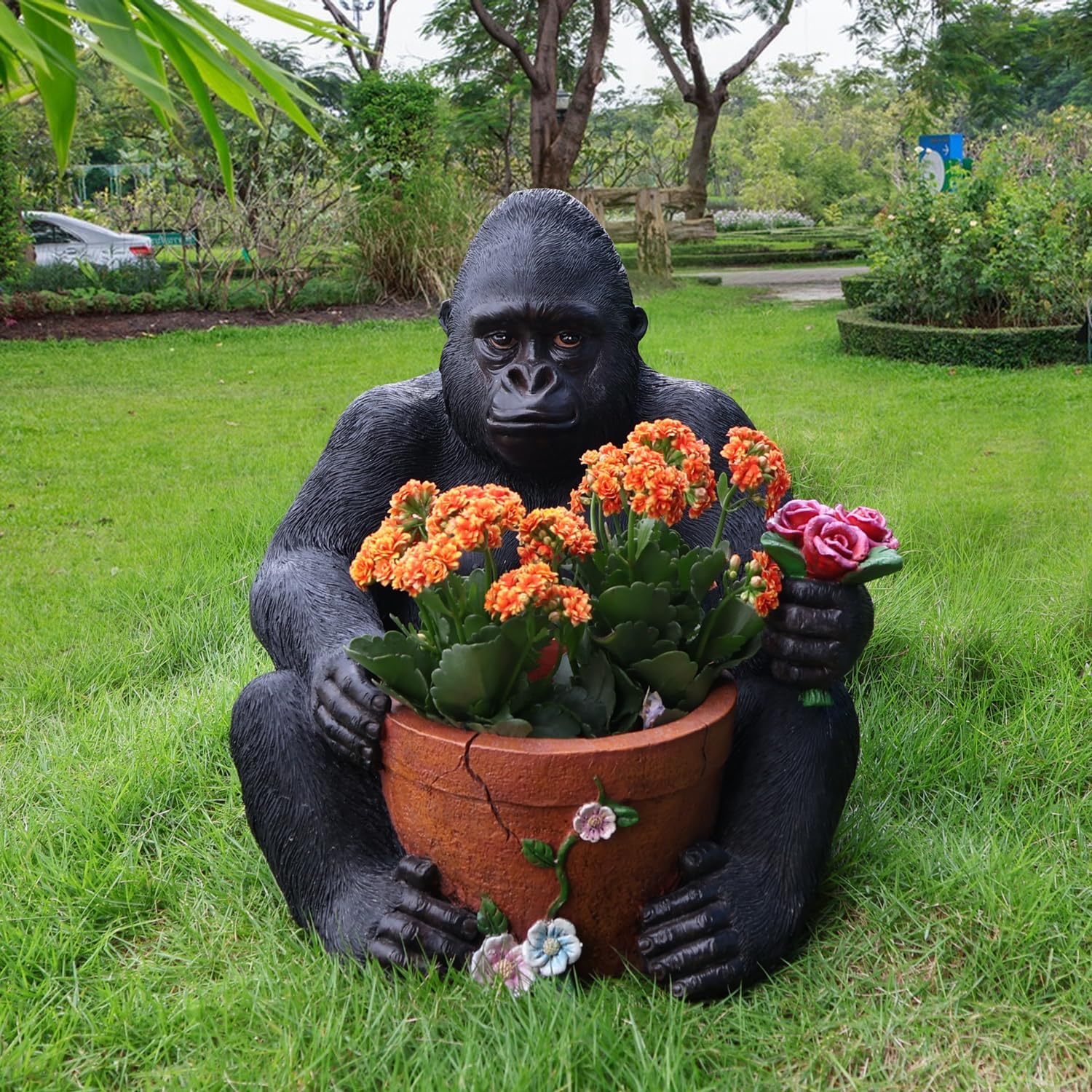 Gorilla Planter Garden Statue