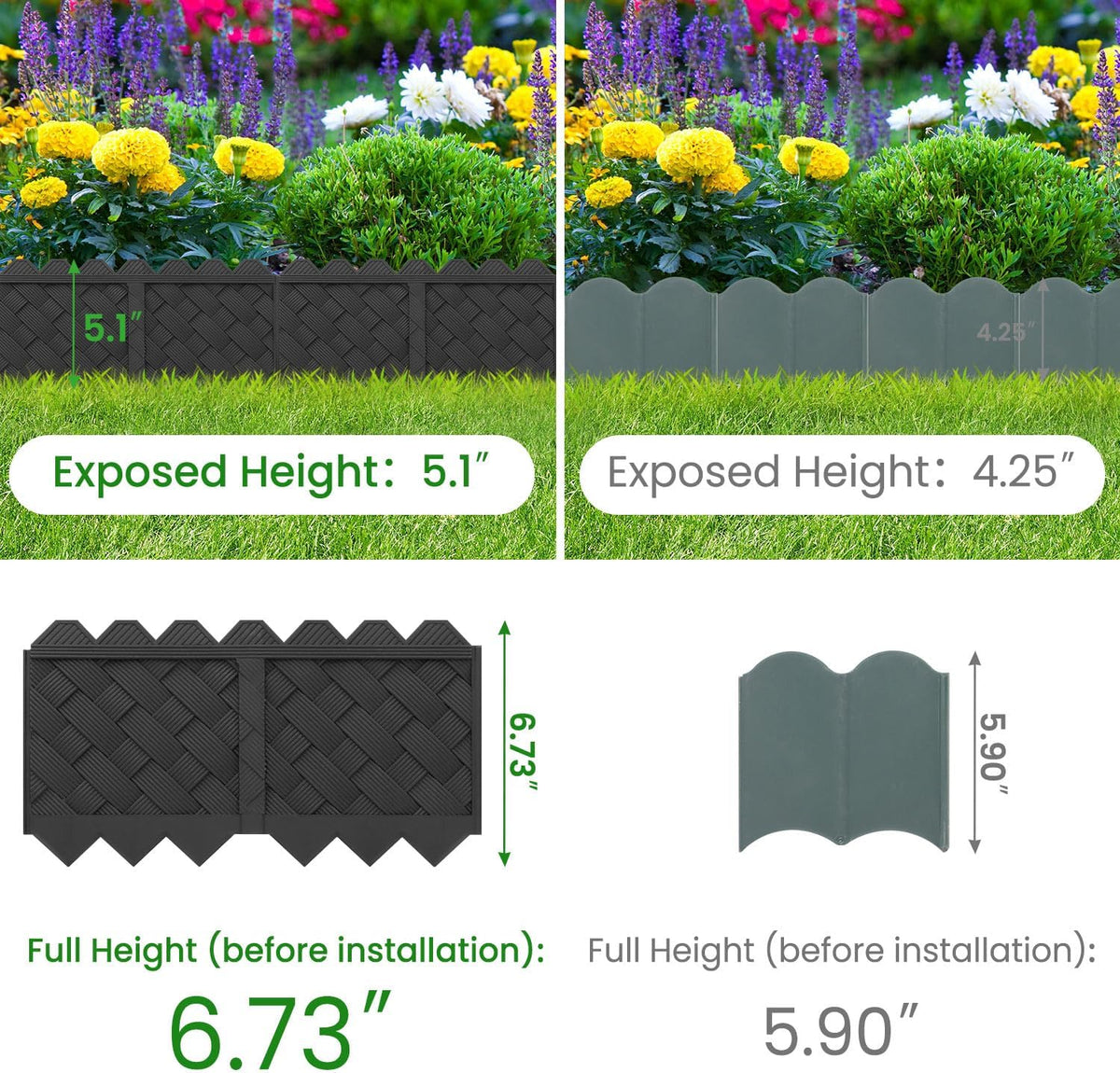 30 Pack Woven Plastic Garden Edging