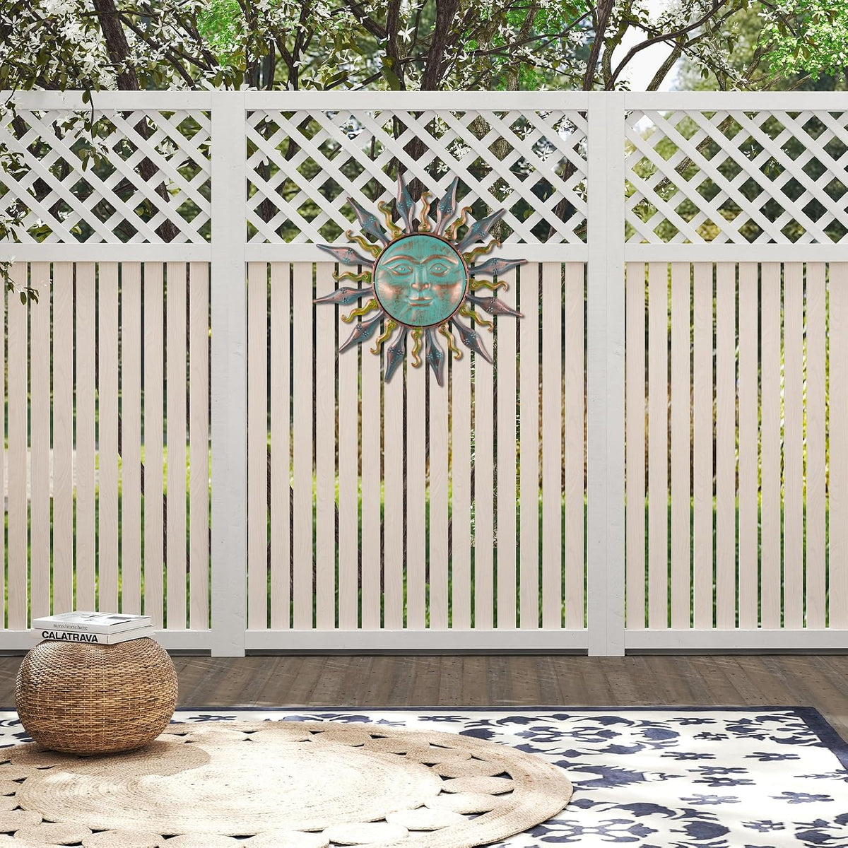 Cyan Sun Metal Wall Decor