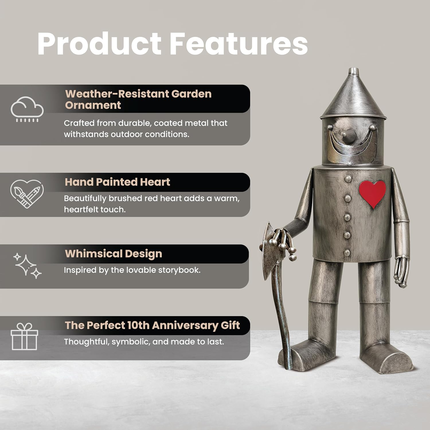 Tin Man Metal Garden Statue