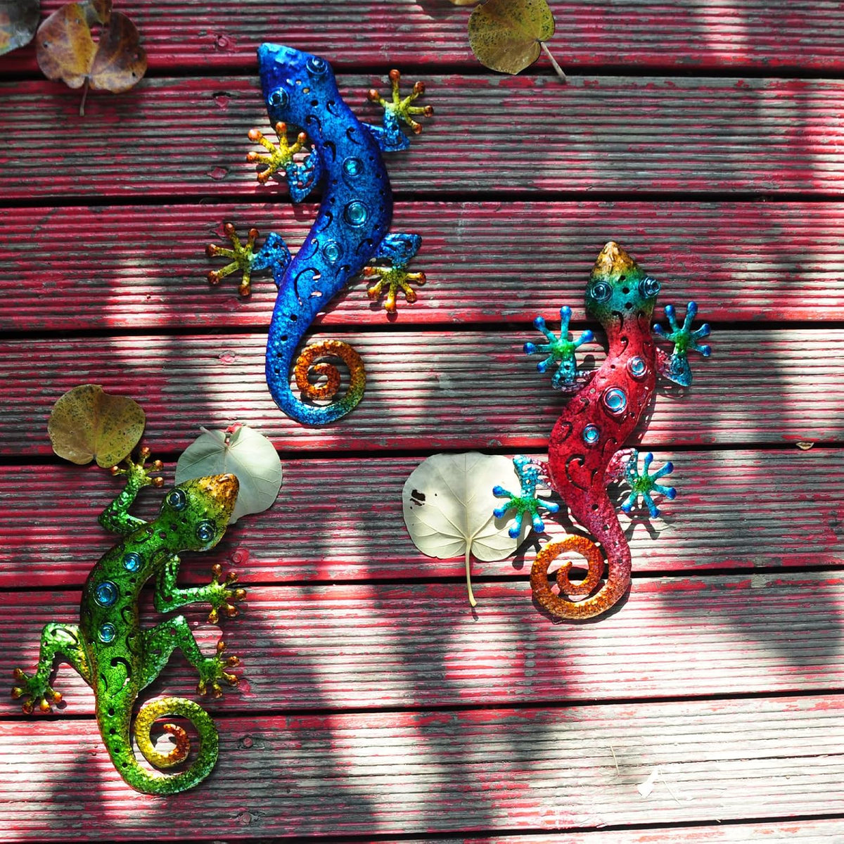Metal Gecko Wall Decor 3 Pack