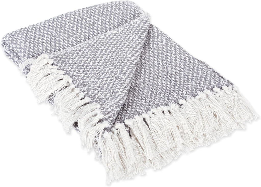 Basket Weave Cotton Throw Blanket