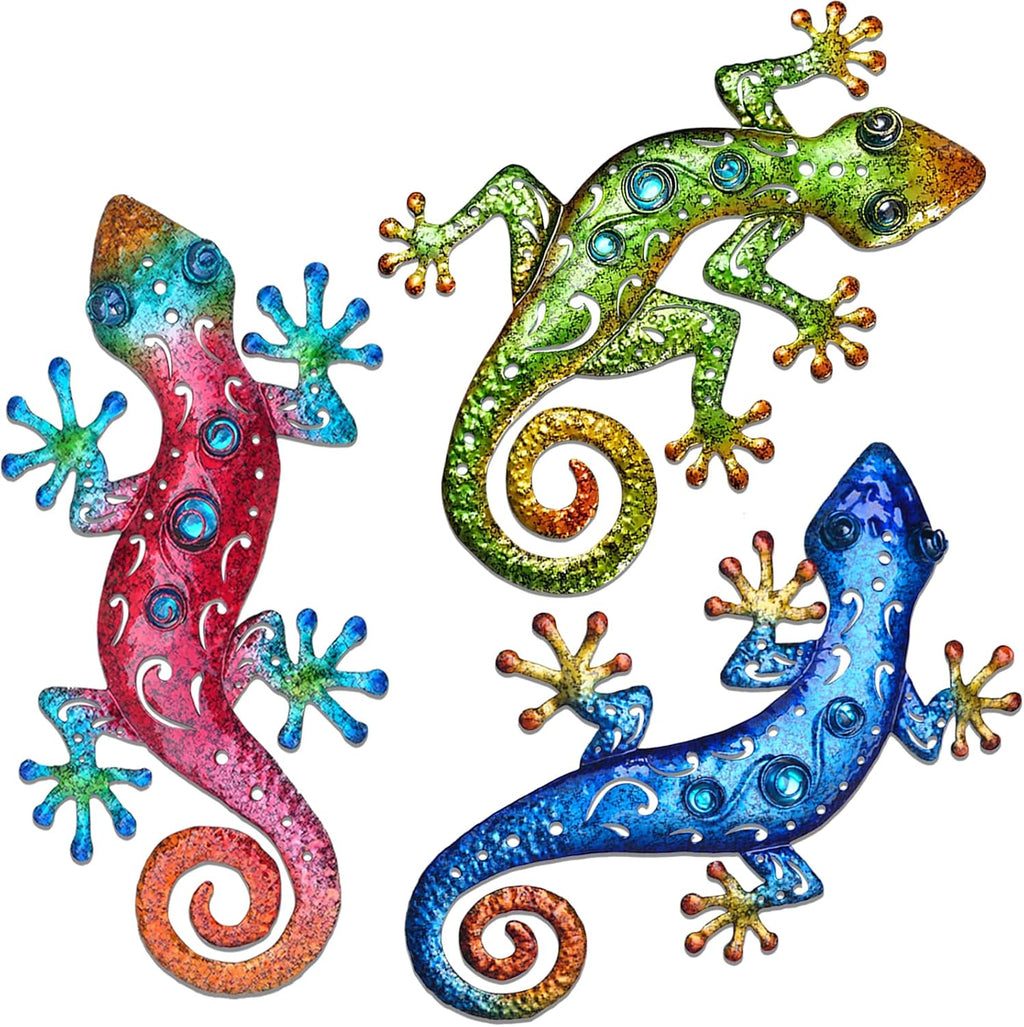 Metal Gecko Wall Decor 3 Pack