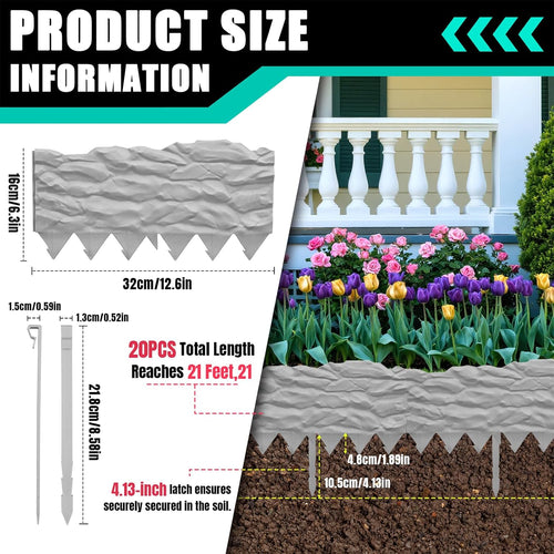 20-Pack Plastic Garden Lawn Edging