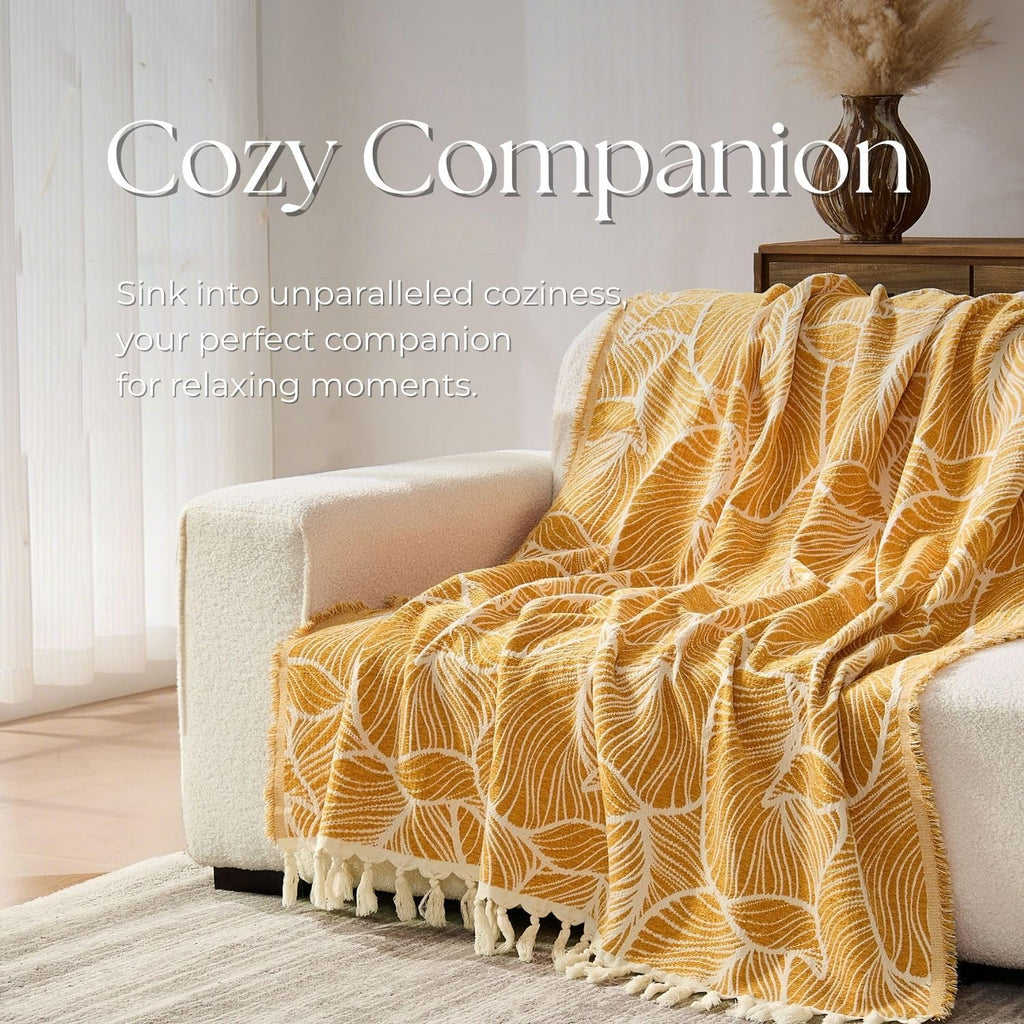 Chenille Tassel Throw Blanket
