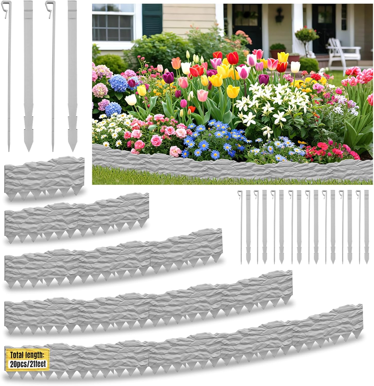 20-Pack Plastic Garden Lawn Edging