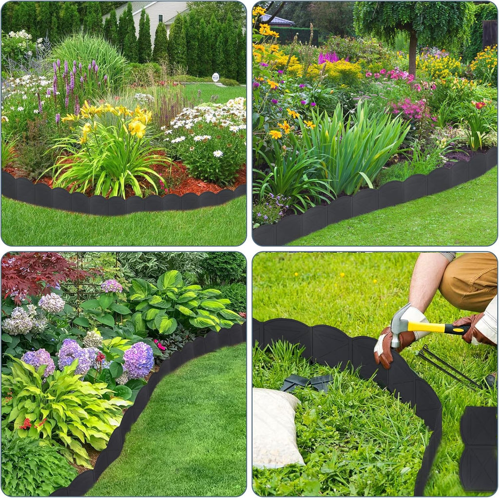 20Pcs 20FT Plastic Garden Edging