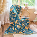Boho Floral Cotton Throw Blanket